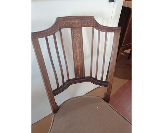 Group of 4 inlaid liberty chairs     