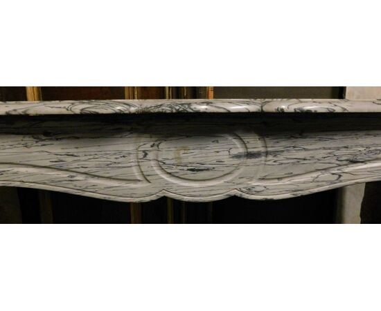  chm505 camino Pompadour in marmo grigio fiorito, mis. cm l 119 x h 99  