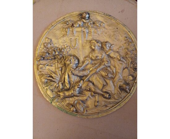 Eighteenth century carved copper bas-relief     