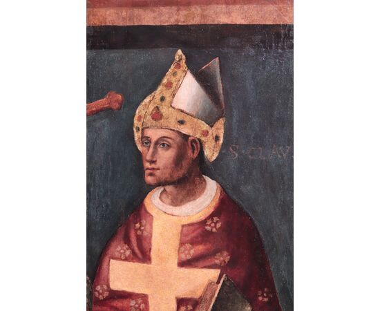 Painting on Panel: S.Claudio Vescovo, 15th century     