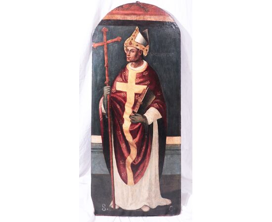  Dipinto su Tavola: S.Claudio Vescovo, Sec. XV