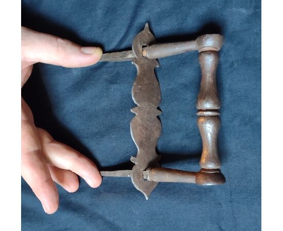 Beautiful 17th century forged iron door handle