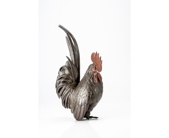 Stupendo gallo in bronzo