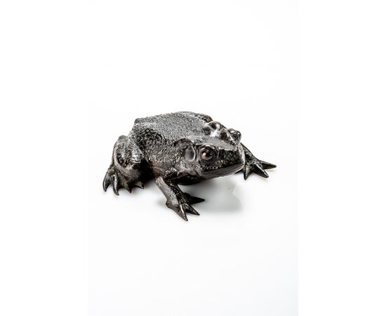 Okimono bronze toad     