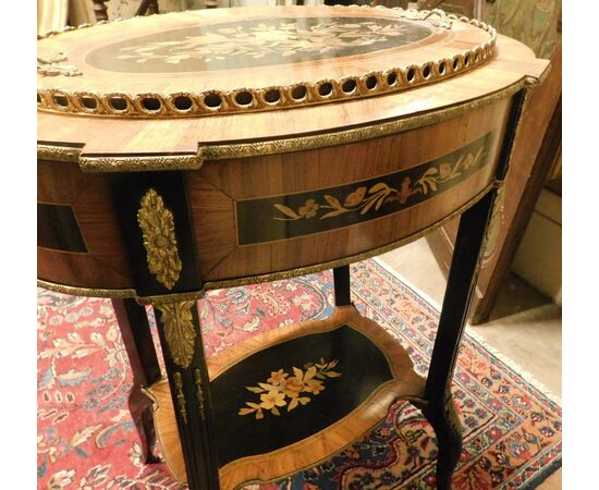 tav237 - inlaid planter / coffee table, size cm l 58 xh 80 x d. 40     