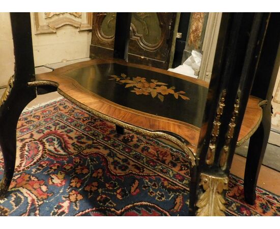 tav237 - inlaid planter / coffee table, size cm l 58 xh 80 x d. 40     