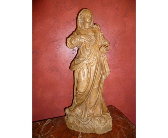 MADONNA IN TERRACOTTA SIGNED AND DATED - CORAZZA 1813