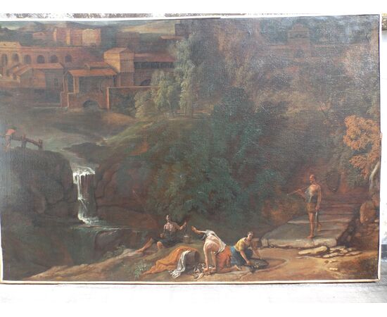 Landscape depicting waterfalls of Tivoli     