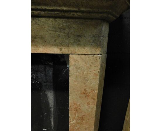 chm737 - Breccia Oniciata marble fireplace, 19th century, meas. cm 170 xh 124     
