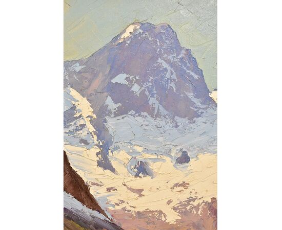 ANCIENT PAINTINGS, MOUNTAIN LANDSCAPES, OIL ON CANVAS, EARLY 20TH CENTURY. (QP410)     