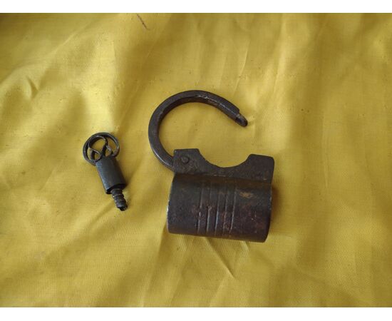 German padlock with seventeenth century screw key     