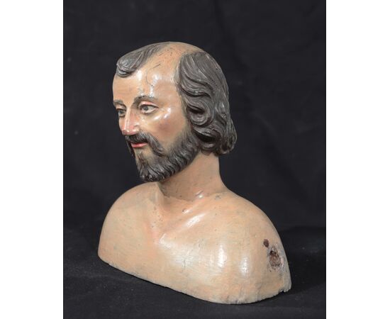Polychrome wooden bust, Tuscany, &#39;700     