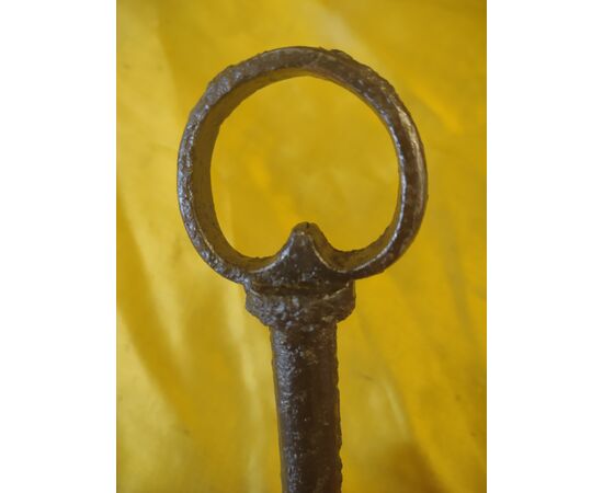 Large 16th century forged iron gate key     