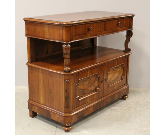 Antique Louis Philippe walnut sideboard - Italy, 19th century     