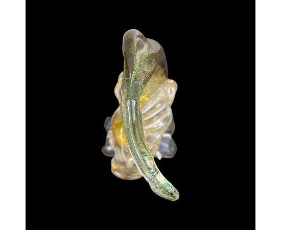 Heavy submerged glass fish with metal oxide inclusion A.Ve.M.Murano Manufacture.     