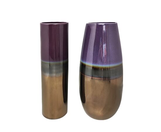 1970s Stunning Pair of Vases in Ceramic by F.lli Brambilla. Made in Italy