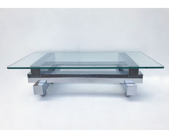 Coffee table - David Hicks - steel and crystal     