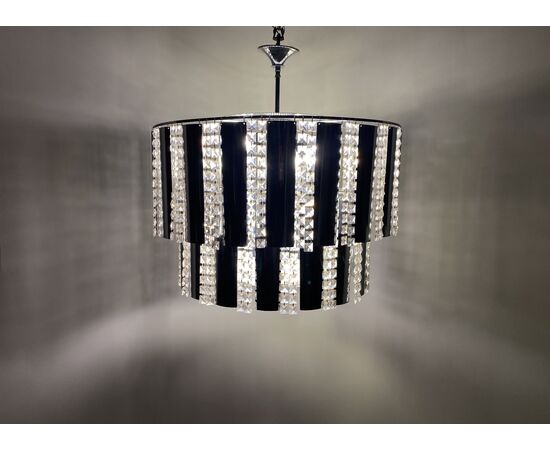 Hanging chandelier - Swarovski crystal and steel     