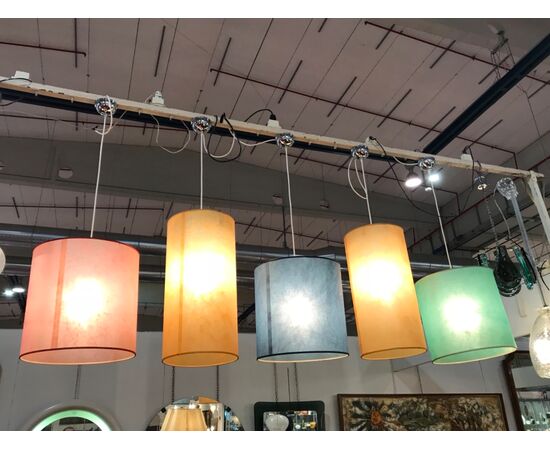 Series n10 lights in colored parchment various measures     