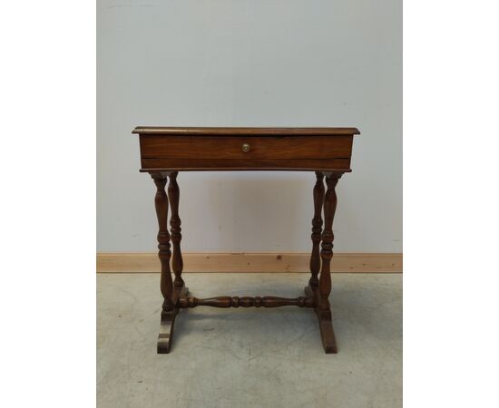 Walnut work table with drawer - cabinet - bedside table - beautiful!     