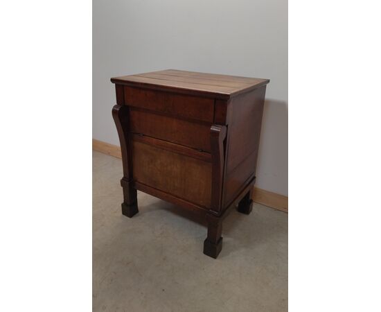 Empire nightstand with suspenders - early 19th century - comfortable cupboard chest of drawers     
