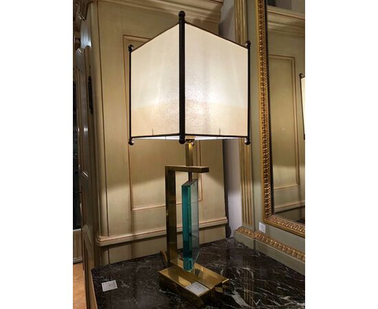 Elegante Lampada Anni &#39;70 da Tavolo Designe/Pergamena - Ricondizionata