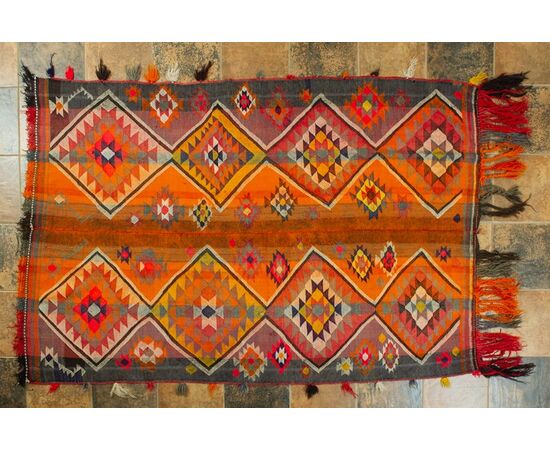 Polychrome &quot;cicim&quot; carpet of old manufacture - n. 1226 -     