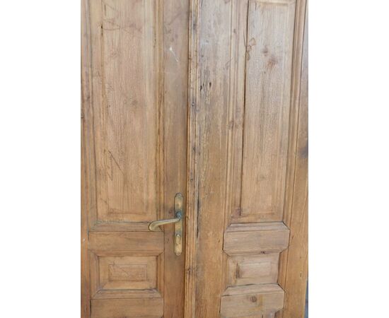 ptir459 - rustic double-leaf door, 19th century, measuring L 97 x H 187 x D 4 cm     