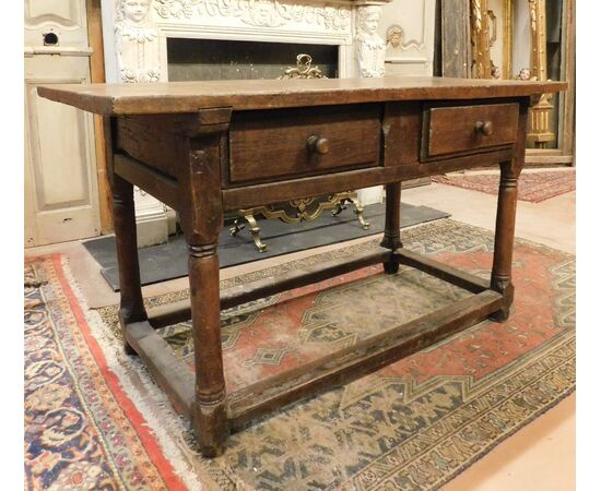 tav242 - chestnut table, 17th century, size cm L 140 x H 78 x D 65     