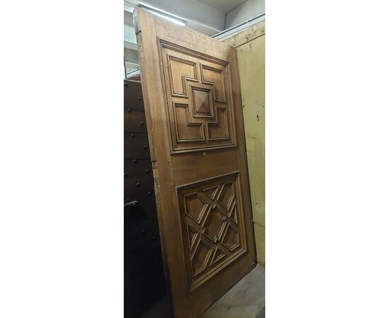 pti714 - oak door, 19th century, cm l 111 xh 227 xp 6.5     