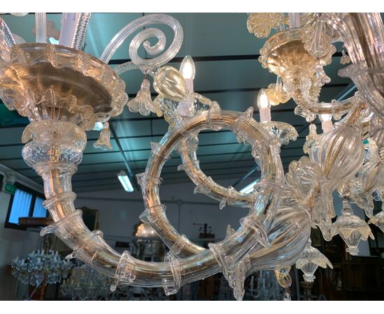 Chandelier in the shape of a Venetian gondola with 16 flames     