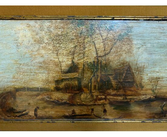 Painted on Flemish panel from the 1800s     