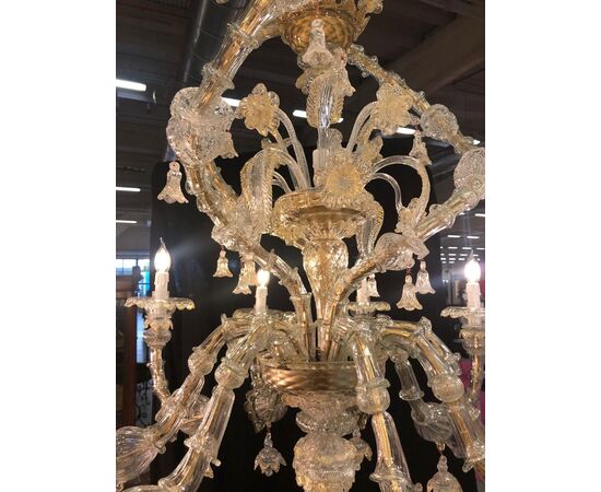 Propeller chandelier in Murano glass 10 flames     