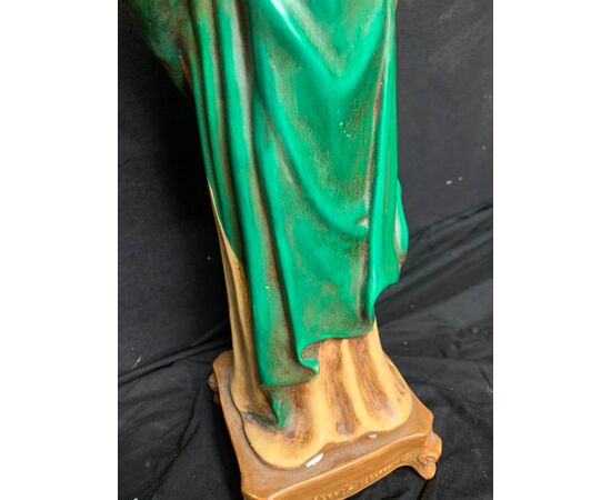 Statua prete buddista in ceramica