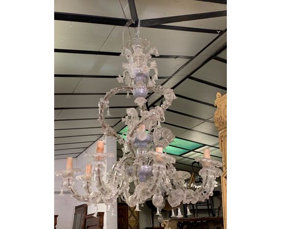 Murano glass chandelier with 10 flames     
