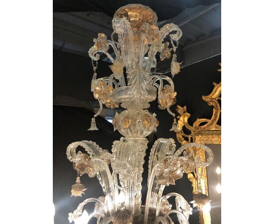 Murano glass chandelier 12 flames     