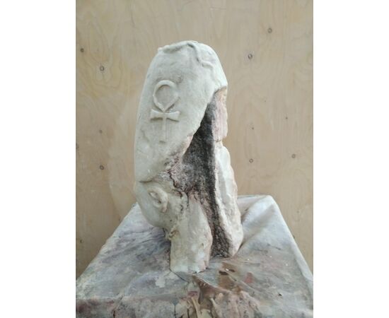 Carrara marble head     