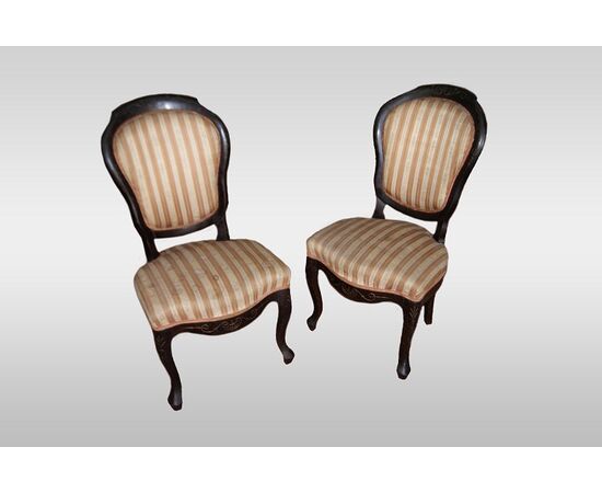 Group of 4 Louis Philippe style Spanish chairs with engravings     