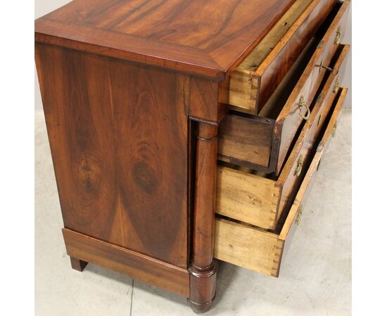 Antique Empire chest of drawers in walnut - period 800     