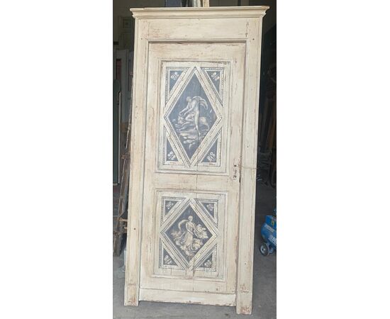 ptl591 - lacquered door with frame, &#39;700, cm L 95 x H 222 x P 4     