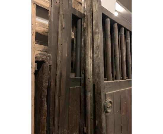 ptn186 cancello in legno da scuderia, mis.larg.cm 447 x 224