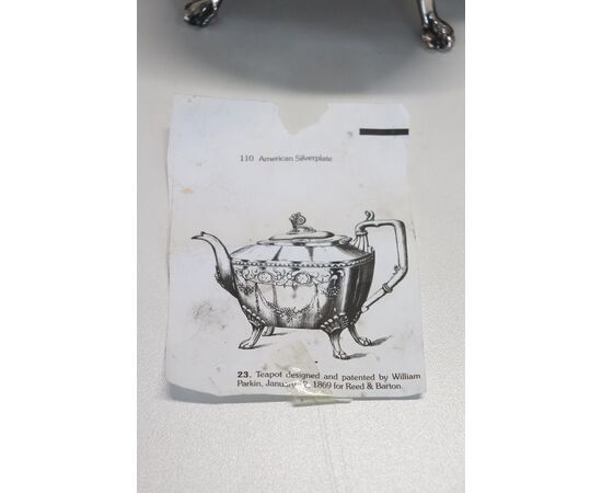 Servizio da thè e da caffè antico in metallo argentato marchio Reed & Barton, fine secolo XIX PREZZO TRATTABILE
