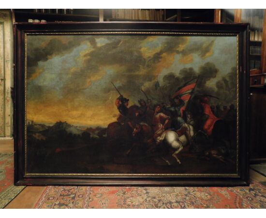 pan291 - oil painting on canvas, 17th / 18th century, cm l 218 xh 151     