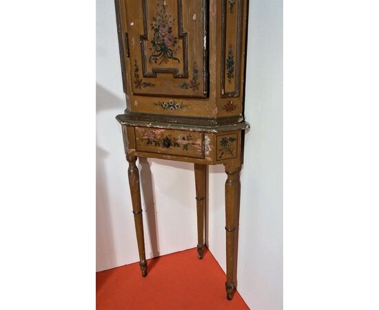 Rare small lacquered Louis XVI corner cabinet     