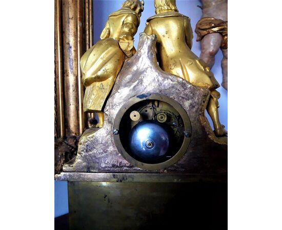 French pendulum in gilded bronze 1840 c.     