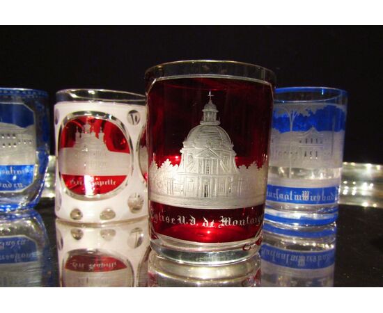 Rarissima e preziosa collezione di bicchieri e boccali Biedermeier