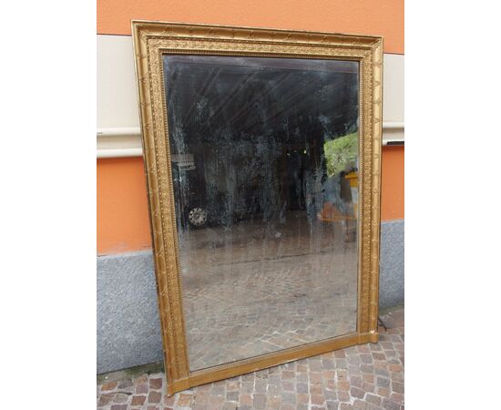 GOLDEN MIRROR-FIREPLACE EMPIRE STYLE AGE 800 FRANCE cm L 111xH156     