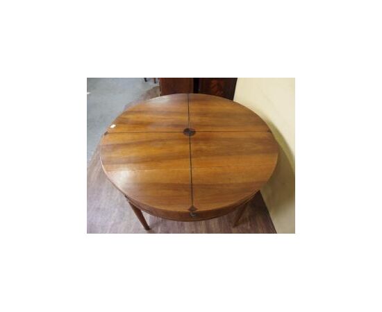 ROUND TABLE IN WALNUT PIEDMONT DIRECTORY STYLE AGE 800 cm diameter 130xH80     