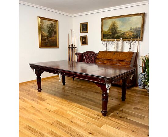 Convertible billiard table in mahogany 230 cm x 120 cm     