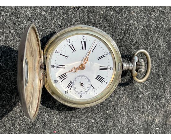 Orologio cronografo da tasca in argento.Francia.